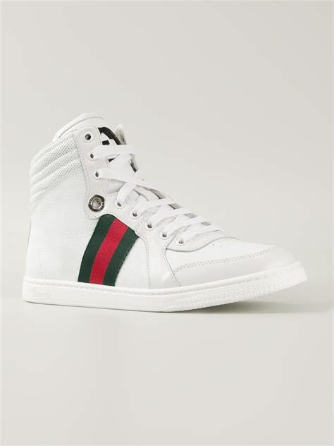 gucci women white shoes|white high top gucci sneakers.